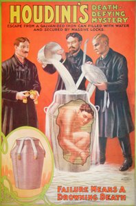 Poster die een nieuwe act van Houdini adverteert