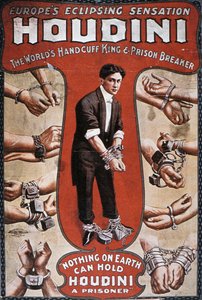 Poster die een optreden van Houdini adverteert