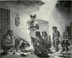 Bidden voor Regen, ca. 1880 (gravure)