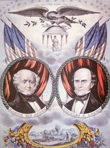Presidentscampagneposter met Martin van Buren (1782-1862) en Charles F. Adams (1807-86) voor de 