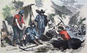 Prospectors tijdens de Californische Gold Rush van 1849 door American School