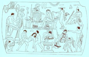 Losgeld van Hektor, illustratie uit History of Greece door Victor Duruy, gepubliceerd 1890 door American School