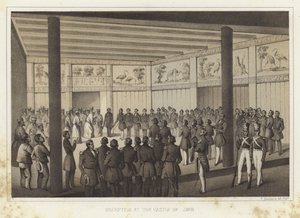 Ontvangst in het kasteel van Shui, Ryukyu-eilanden