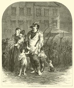 Vluchtelingen uit Noord-Missouri komen St. Louis binnen, september 1864 door American School