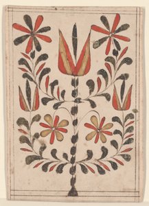 Beloning van Verdienste (Belohnung), Fraktur schilderij door American School