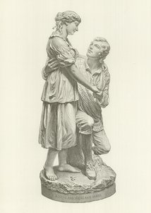 Robert Burns en Highland Mary (gravure) door American School