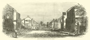 Ruïnes van Chambersburg, de hoofdstraat, september 1864