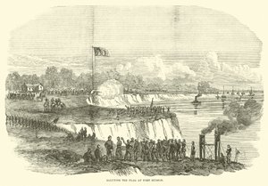 Het salueren van de vlag in Port Hudson door American School