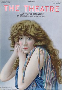 Sarah Bernhardt in de rol van de Tovenares, een toneelstuk van Sardou, omslagillustratie van Theatre magazine, juni 1906 door American School