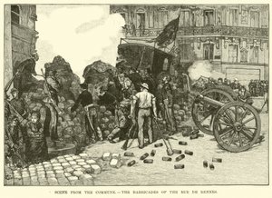 Scène uit de Commune, de barricades van de Rue de Rennes door American School