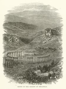 Scène in de Regio van Decapolis door American School