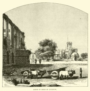 Scène van het Beleg van Lucknow door American School
