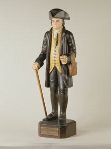Beeldhouwwerk van Diedrich Knickerbocker dat stond in Knickerbocker Hall in New York City, c.1850-67 door American School