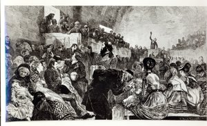 Dienst in de Mormon Tabernakel in Salt Lake City, 1871 door American School