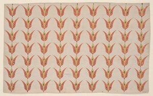 Zeven Rijen Tulpen, Fraktur Schilderij, c.1800-20