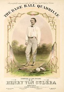 Bladmuziekomslag voor The Base Ball Quadrille geschreven door Henry von Gudera en uitgegeven door Henry Tolman & Co. door American School