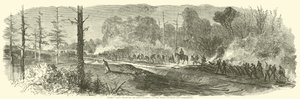 Shermans leger vernietigt de Macon-spoorweg tussen Rough and Ready en Jonesborough, augustus 1864