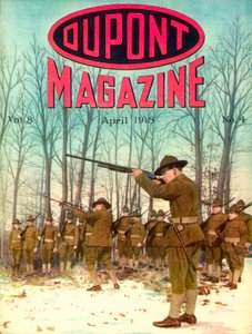 Soldaten, vooromslag van het DuPont Magazine, april 1918 door American School