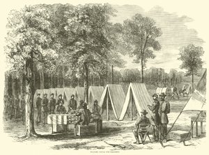 Soldaten stemmen voor president, september 1864 door American School