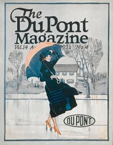 Iets Nieuws in Sportkleding, vooromslag van het DuPont Magazine, april 1921
