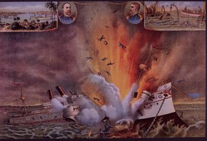 Spaans-Amerikaanse Oorlog 1898, USS Maine opgeblazen in de haven van Havana door American School