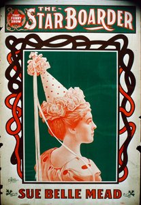 Star Boarder Theater Poster met actrice Sue Belle Mead, ca. 1900