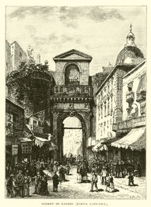 Straat in Napels, Porta Capuana door American School