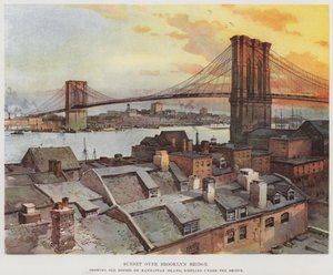 Zonsondergang over Brooklyn Bridge