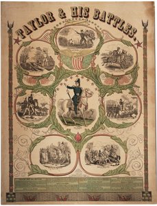 Taylor en zijn veldslagen, gedrukt door Rufus Blanchard van Cincinnati en uitgegeven door Ensign & Thayer, New York, 1847