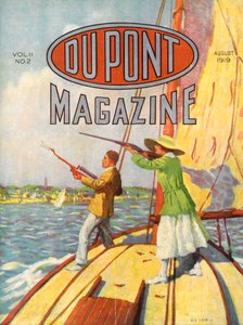 Het 1919 Grand American Handicap Trapshooting Tournament, vooromslag van het DuPont Magazine, augustus 1919 door American School