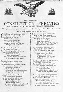 Het gevecht van de Amerikaanse Constitution fregatten met het Britse fregat Guerriere door American School