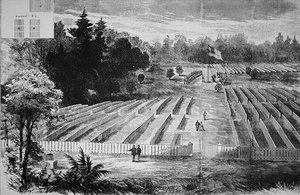 De Begraafplaats bij het Krijgsgevangenenkamp in Andersonville door American School