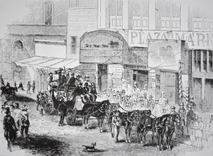 De Butterfield Overland Mail Coach, gepubliceerd in Harper