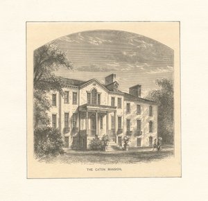 Het Caton herenhuis, c.1870 (gravure) door American School