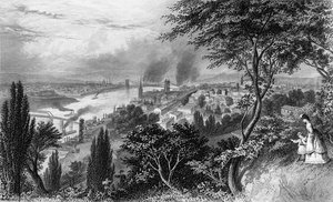 De stad Cincinnati, Ohio, uit Picturesque America Volume II, gedrukt New York 1872 door American School