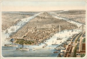 De stad New York, uitgegeven 1876