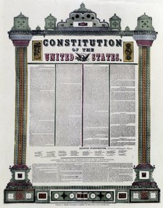 De Grondwet van de Verenigde Staten van Amerika ondertekend in 1787, toegepast in 1789