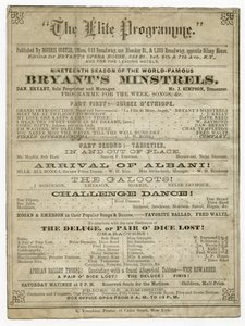 Het Elite Programma voor Bryants Opera House, gepubliceerd door Morris Coster door American School