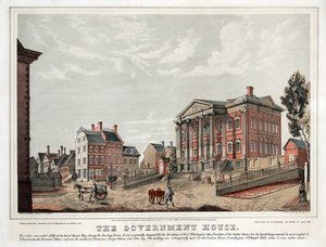 Het regeringshuis, pub. 1847 (kleurenlitho) door American School