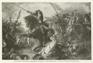 De Grote Keurvorst Frederik Willem van Brandenburg in de Slag bij Fehrbellin