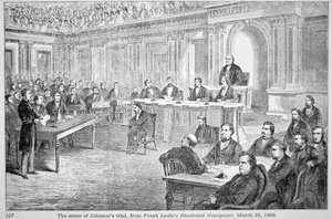 De afzetting van president Johnson in 1868, illustratie uit 