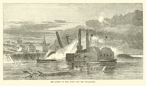 De Queen of the West en de Vicksburg, februari 1863 door American School