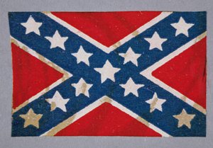 De Zuidelijke Kruis gevechtsvlag van de Geconfedereerde troepen door American School