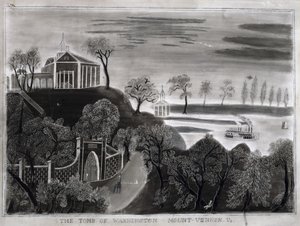 Het graf van Washington, Mount Vernon, Va., na 1807