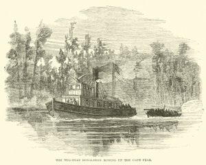 De sleepboot Donaldson beweegt zich omhoog de Cape Fear, maart 1865 door American School