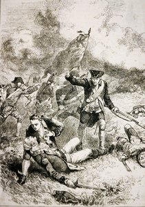 De dood van majoor John Pitcairn van de Britse mariniers bij de Slag om Bunker Hill door American School
