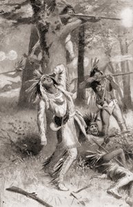 De dood van Tecumseh tijdens de Slag bij de Theems, 5 oktober door American School