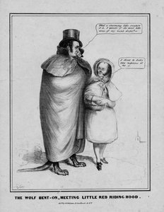 De wolf ontmoet Roodkapje, uitgegeven door H R Robinson, New York, c.1840