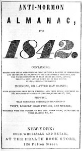 Titelpagina van de Anti-Mormon Almanac voor 1842 door American School