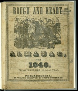 Titelpagina van de Rough and Ready Almanak voor 1848, gepubliceerd in 1847 door American School